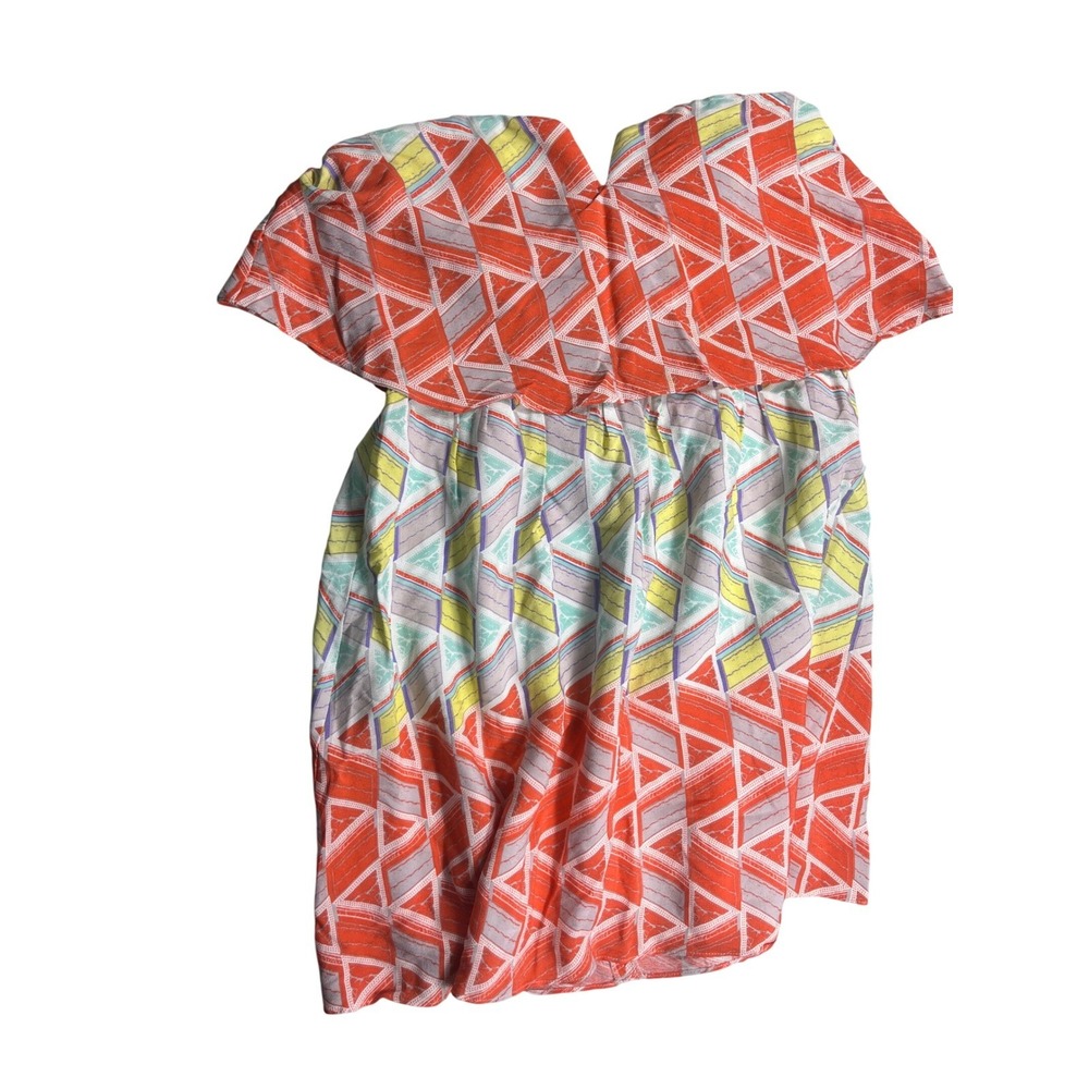 DO+BE Womens Large Mini Dress Geometric Print Fit Flare Bustier